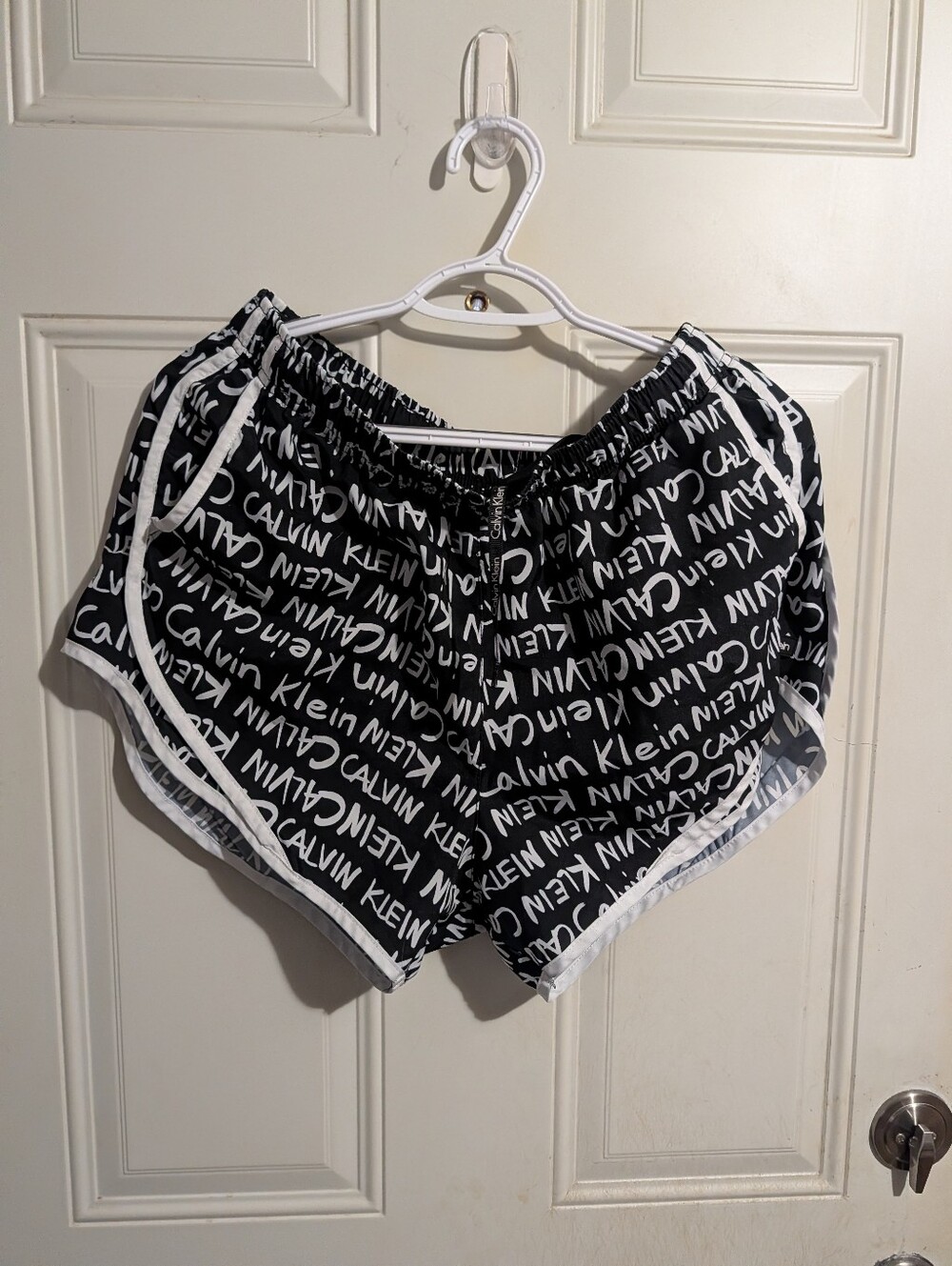Calvin Klein Black Shorts with White Logo Print